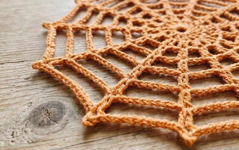 Easy Crochet Spider Web Doily Pattern for Halloween Decor