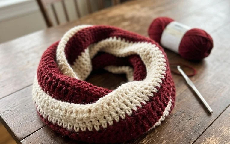 Let It Snow Cowl: Easy Free Crochet Pattern for Beginners
