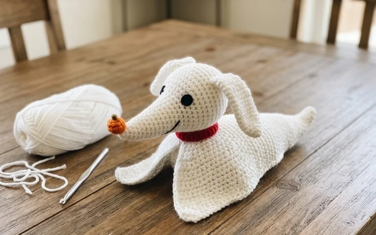Zero Ghost Dog Amigurumi: Easy Free Crochet Pattern