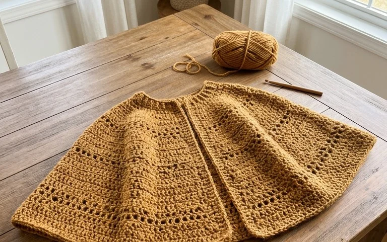 Easy Golden Hour Cape: Free Beginner Crochet Pattern