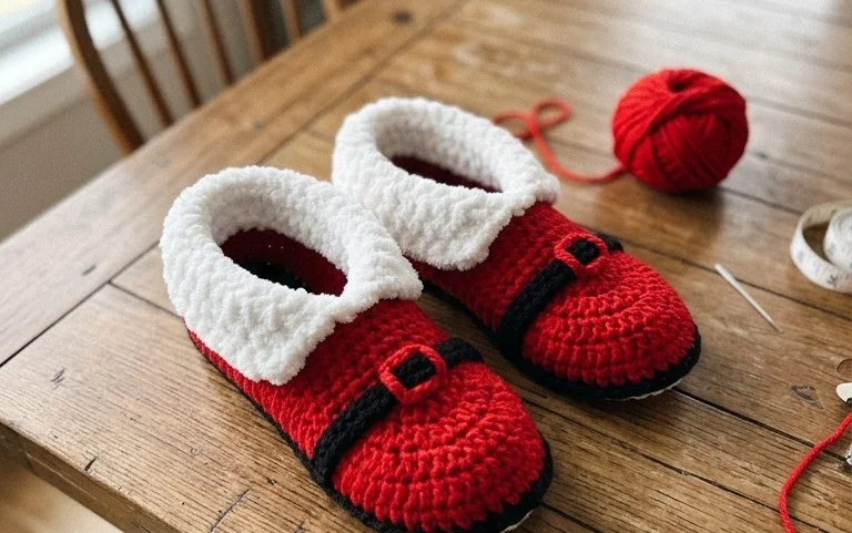 Free Crochet Christmas Shoes: Easy Beginner Pattern