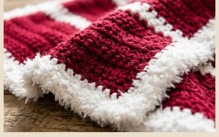 Crochet Santa's Blanket with Fur Border - Free Pattern for Christmas